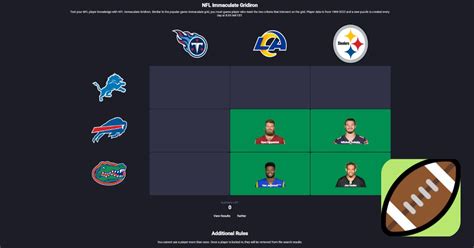 nfl immaculate gridiron|NFL Grid .